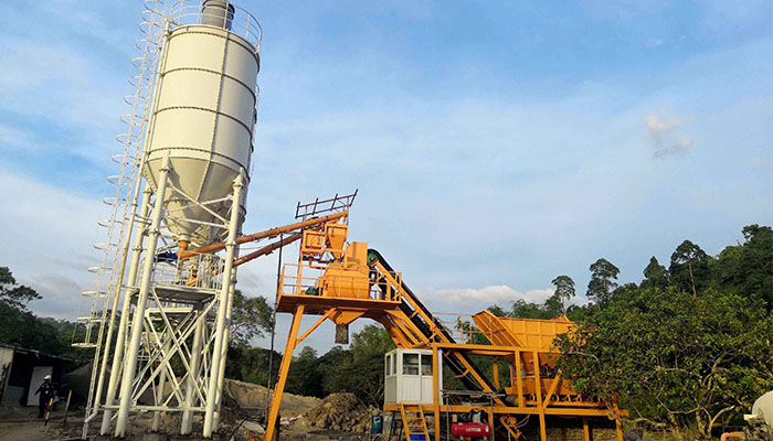 hzs25 mini mobile concrete batching plant