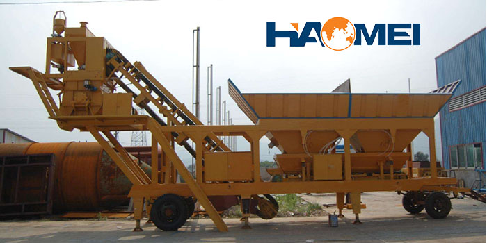 This is an hzs50 mobile concrete batching plant.